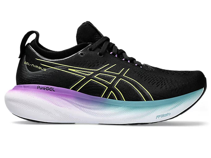 Asics Women's Gel Nimbus 25 shoe black/yellow