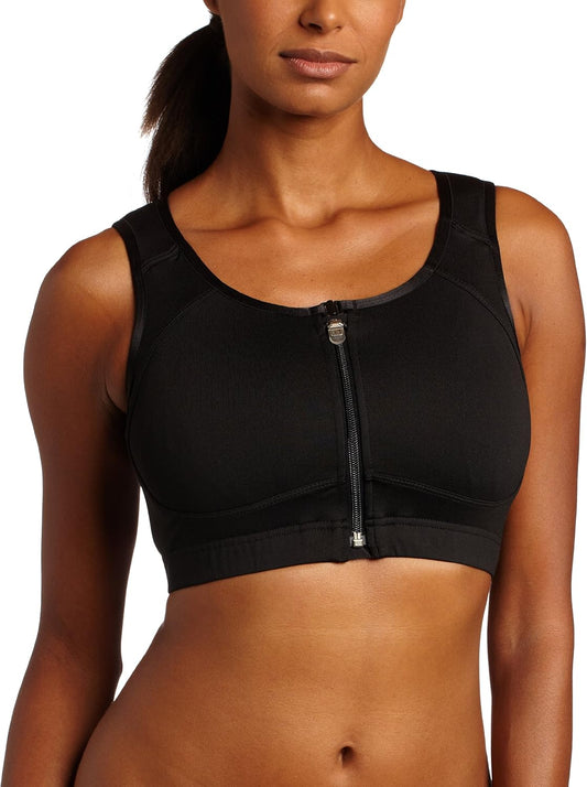 Asics lock zip sports bra black