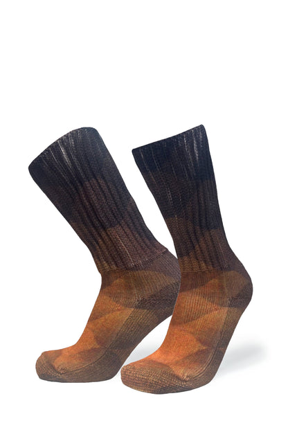 Cozy Diabetic Comfort Relax Fit Brown Ripples Socks