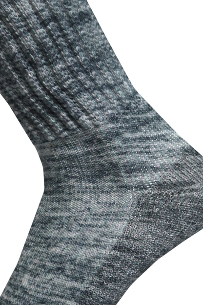 Cozy Diabetic Comfort Relax Fit Heather Grey Crew Socks