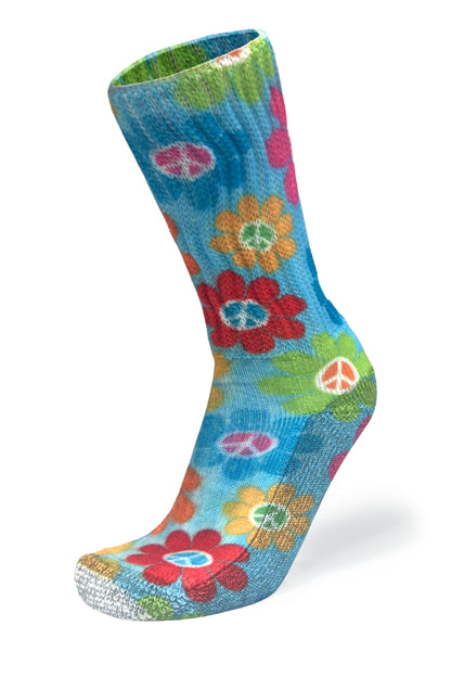 Cozy Diabetic Comfort Relax Fit Peace Crew Socks