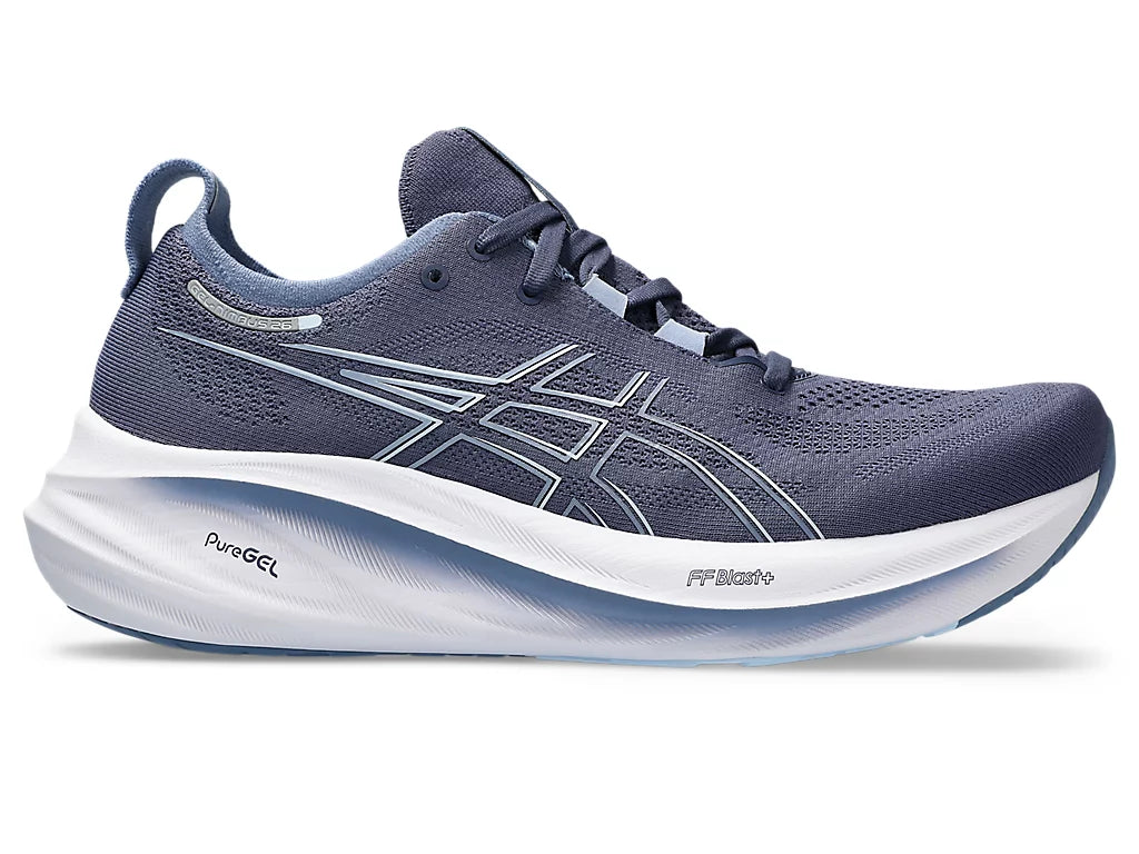 Asics men's Gel Nimbus 26 shoe thunder blue/denim blue